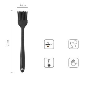 Color: Black, style: Oil brush - Silicone spatula non-stick cookware special kitchen set