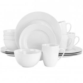 Gibson Home Classic Pearl 16 Piece Fine Ceramic Dinnerware Set in White