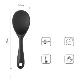 Color: Black, style: Rice scoop - Silicone spatula non-stick cookware special kitchen set