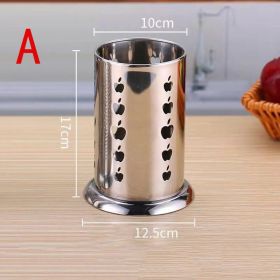 Color: A - 304 Stainless Steel Basket Wall-Mounted Chopstick Holder