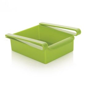 Color: Green, quantity: 1 - Hanging Plastic Refrigerator Clapboard Storage Rack Kitchen Supplies