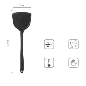 Color: Black, style: Spatula - Silicone spatula non-stick cookware special kitchen set