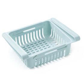 Color: Blue - Refrigerator Storage Basket Stretchable Multifunction Kitchen Refrigerator Storage Box