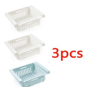 Color: 3PCS SET4 - Refrigerator Storage Basket Stretchable Multifunction Kitchen Refrigerator Storage Box