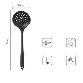 Color: Black, style: Colander - Silicone spatula non-stick cookware special kitchen set