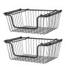 Oceanstar Stackable Metal Wire Storage Basket Set for Pantry, Countertop, Kitchen or Bathroom â€šÃ„Ã¬ Black, Set of 2