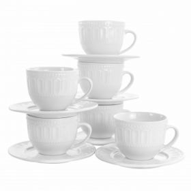 Elama Charlotte 6 Piece Mug Set in White