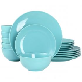 Elama Luna 18 Piece Porcelain Dinnerware Set in Blue