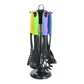 MegaChef Assorted Color Nylon Cooking Utensils, Set of 7