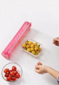 Plastic Cling Wrap Storage Holder with Slide Cutter Cling Film Cutter Aluminum Foil, Parchment Paper Dispenser (Color: pink)